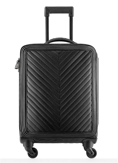 chanel chevron trolley rolling suitcase